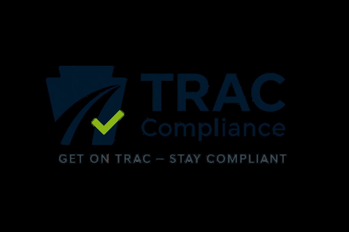 TRAC Compliance logo with checkmark and tagline Get On TRAC Stay Compliant